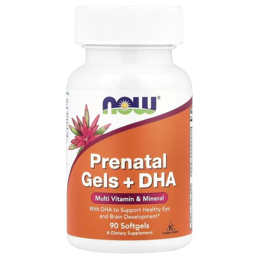 Основне фото товара NOW, Prenatal Gels + DHA, Вітаміни з DHA для вагітних, 90 капсул
