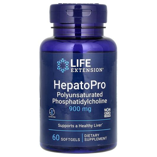 Основне фото товара Life Extension, HepatoPro 900 mg, Фосфатидилхолін PPC, 60 капсул