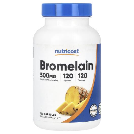 Основне фото товара Nutricost, Bromelain 500 mg, Бромелайн, 120 капсул