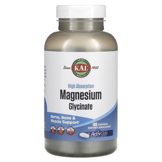 Основне фото товара High Absorption Magnesium Glycinate, Гліцинат Магнію, 180 капсул