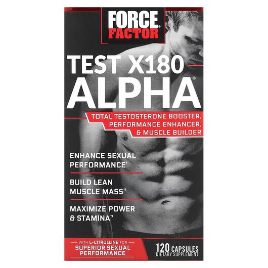 Основне фото товара Test X180 Alpha Testosterone Booster, Бустер Тестостерону, 120 ка