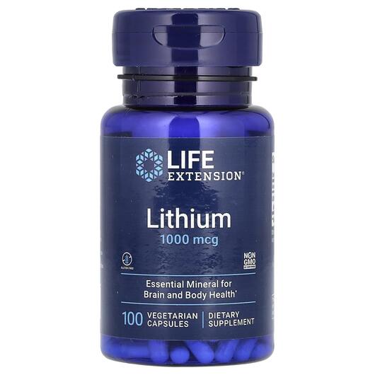 Основне фото товара Life Extension, Lithium 1000 mcg, Літій 1000 мкг, 100 капсул