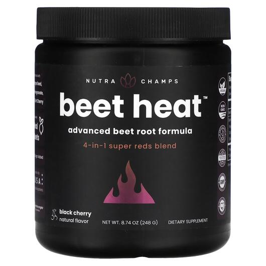 Основне фото товара NutraChamps, Beet Heat Black Cherry, Екстракт вишні, 248 г