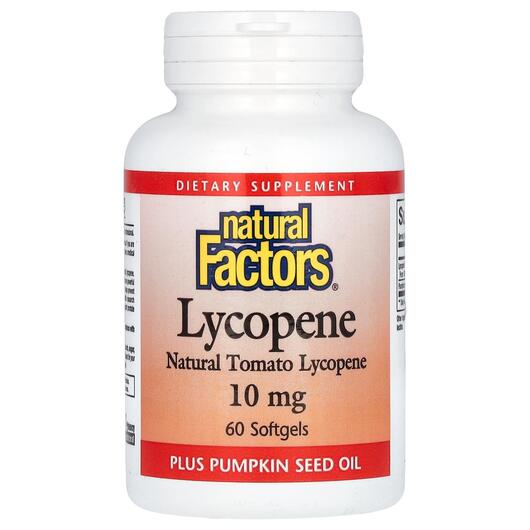 Основне фото товара Natural Factors, Lycopene 10 mg 60, Лікопен, 60 капсул