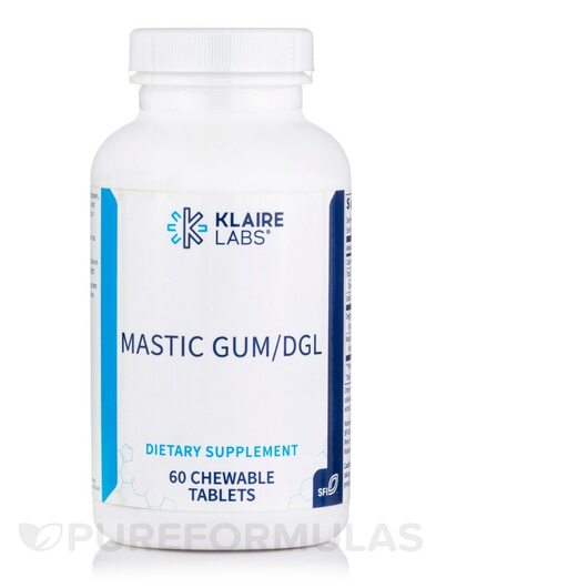 Основне фото товара Klaire Labs, Mastic Gum DGL, Мастикова смола, 60 таблеток