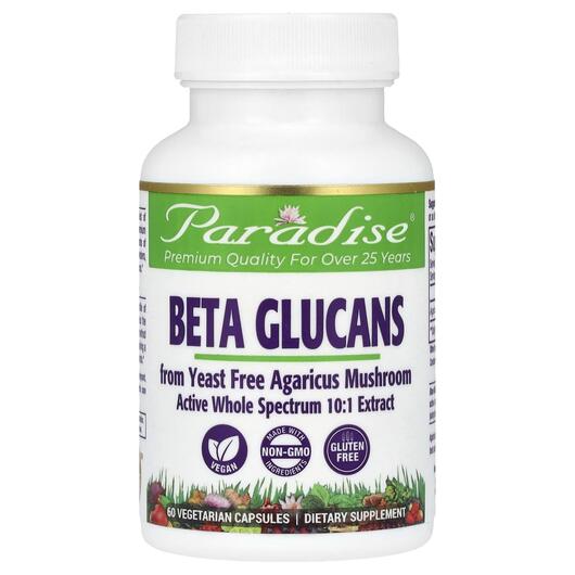 Основне фото товара Paradise Herbs, Beta Glucans, Бета D глюкан, 60 капсул