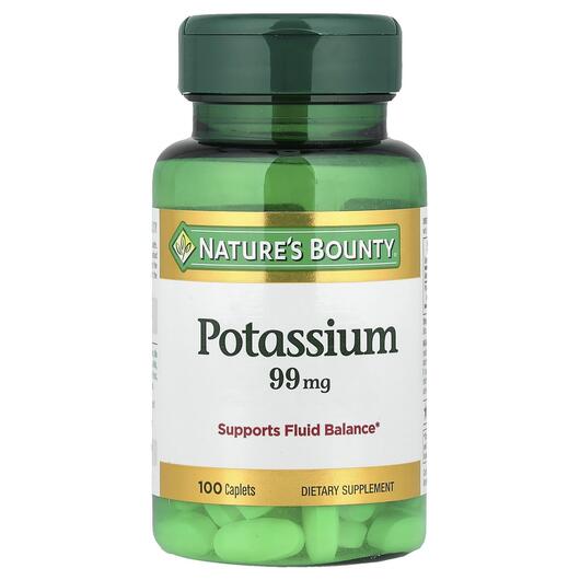 Основне фото товара Nature's Bounty, Potassium 99 mg, Калій 99 мг, 100 капсул