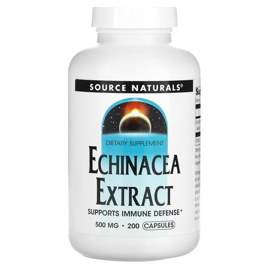 Основне фото товара Source Naturals, Echinacea Extract 500 mg, Ехінацея, 200 капсул