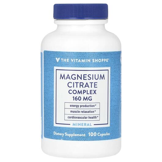 Основне фото товара Magnesium Citrate Complex 160 mg, Магній, 100 капсул