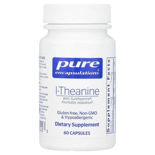 Основне фото товара Pure Encapsulations, l-Theanine, L-Теанін, 60 капсул