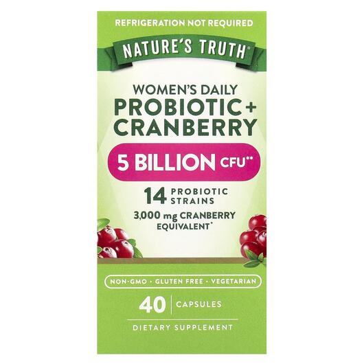 Основне фото товара Women's Probiotic + Cranberry, Пробіотики для жінок, 40 капс