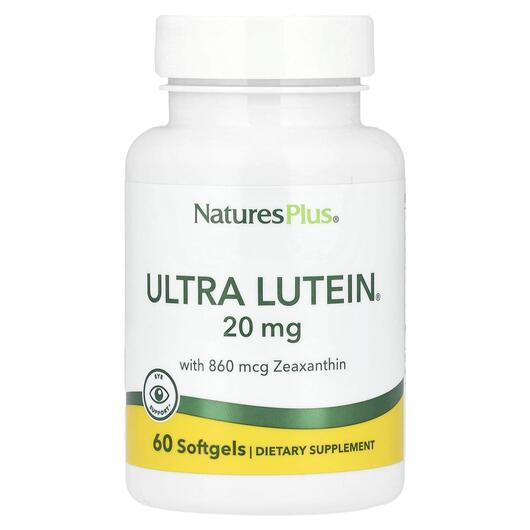 Основне фото товара Natures Plus, Ultra Lutein, Ультра Лютеїн 20 мг, 60 капсул