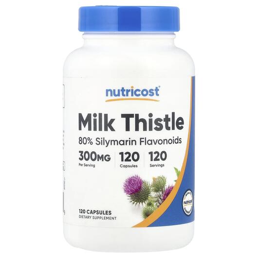 Основне фото товара Nutricost, Milk Thistle, Розторопша, 120 капсул