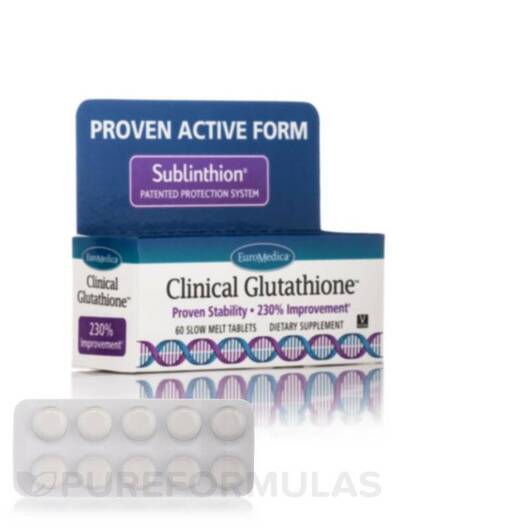 Основне фото товара EuroMedica, Clinical Glutathione, L-Глутатіон, 60 таблеток