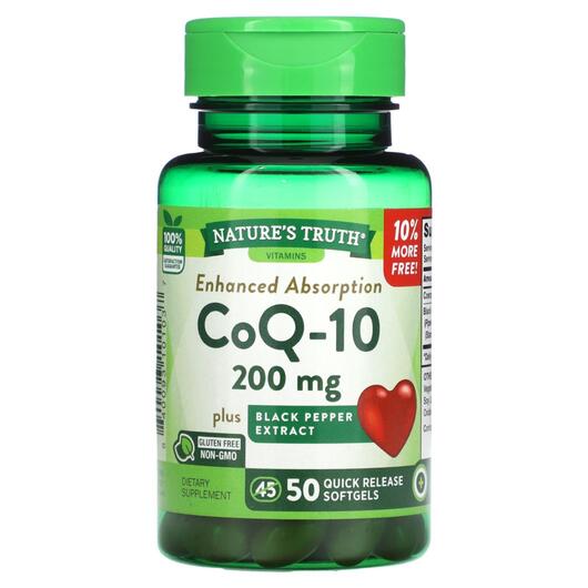 Основне фото товара CoQ-10 Enhanced Absorption 200 mg, Коензим CoQ10, 50 капсул