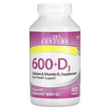 600+D3 Calcium Supplement Кальций 600 мг с D3 21st