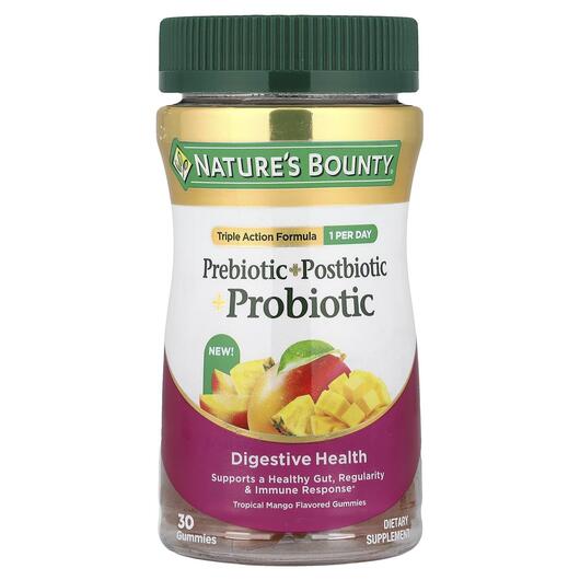 Основне фото товара Prebiotic + Postbiotic + Probiotic Gummies, Пребіотики, 30 таблет
