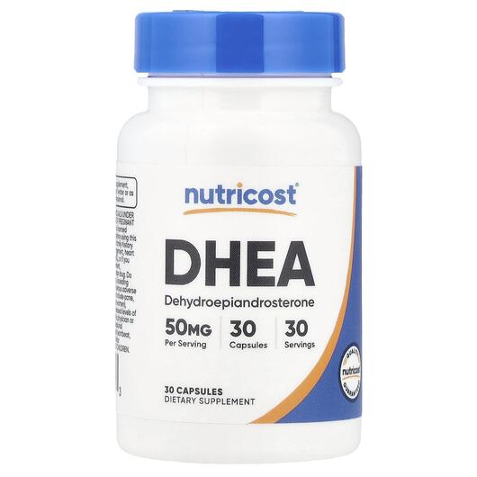 Основне фото товара Nutricost, DHEA 50 mg, Дегідроепіандростерон, 30 капсул