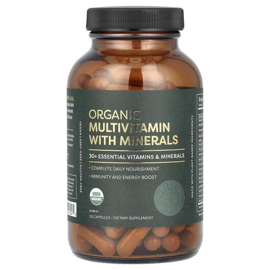 Основне фото товара Organic Multivitamin With Minerals, Мультивітаміни, 120 капсул