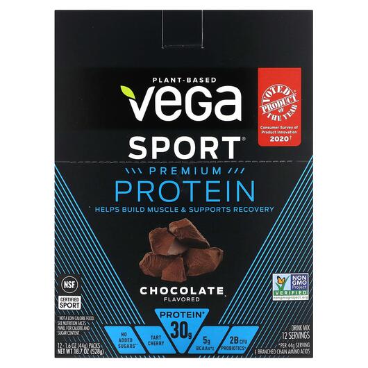 Основне фото товара Vega, Protein Chocolate, Протеїн, 12 пакетиків