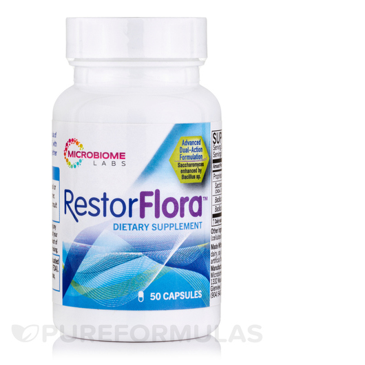 Основне фото товара Microbiome Labs, RestorFlora, Пробіотики, 50 капсул