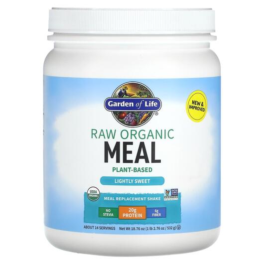 Основне фото товара RAW Organic Meal Lightly Sweet, Замінник їжі, 532 г