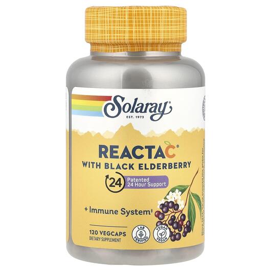 Основне фото товара Reacta-C + Elderberry, Вітамін C Reacta-C Elderberry, 120 капсул