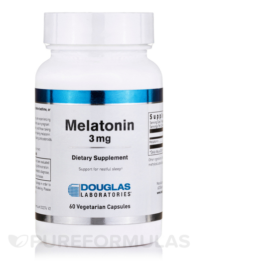 Основне фото товара Douglas Laboratories, Melatonin 3 mg, Мелатонін, 60 капсул
