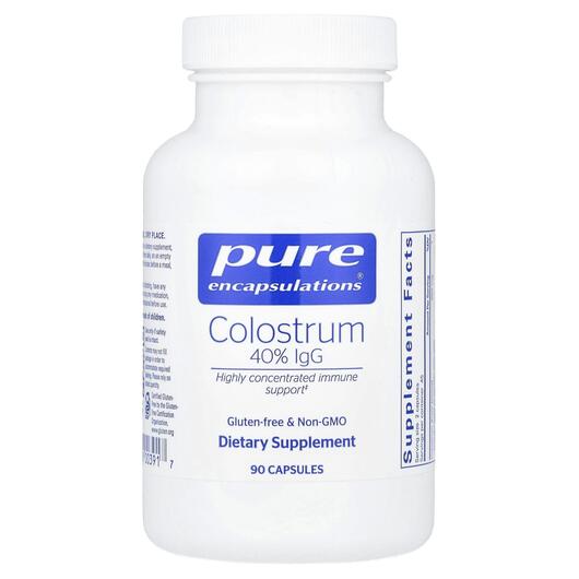 Основне фото товара Pure Encapsulations, Colostrum 40% IgG, Колострум, 90 капсул