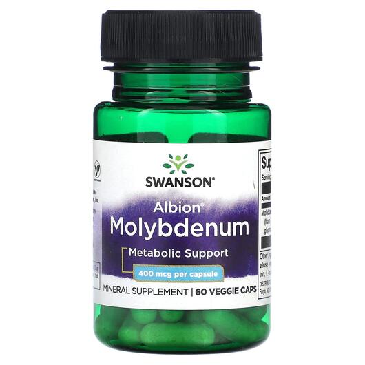 Основне фото товара Swanson, Albion Molybdenum 400 mcg, Молібден, 60 капсул