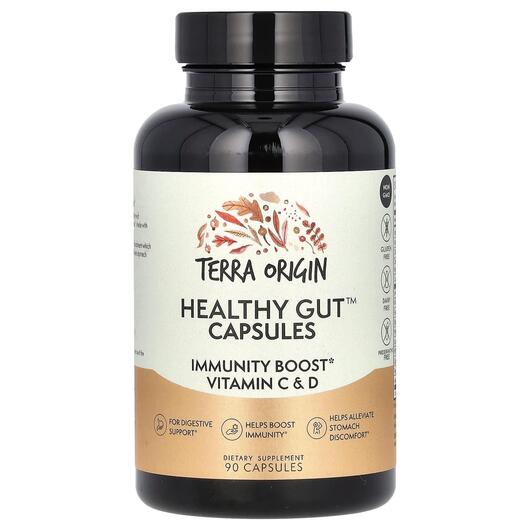 Основне фото товара Healthy Gut with Vitamin C & D, Підтримка кишечника, 90 капсу