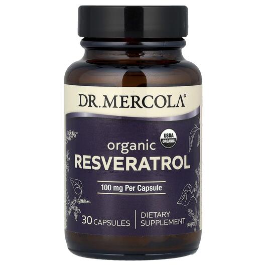 Основне фото товара Dr. Mercola, Organic Resveratrol 100 mg, Ресвератрол, 30 капсул