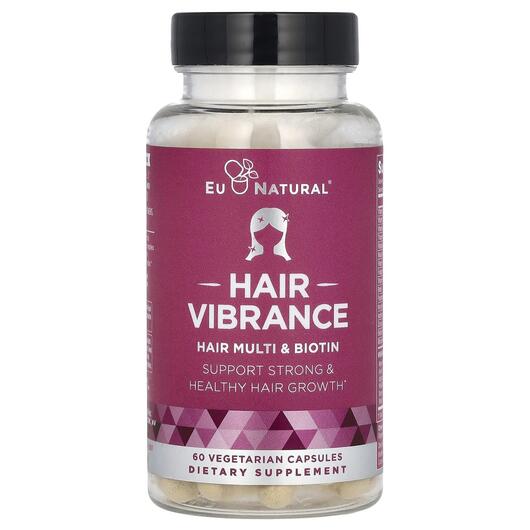 Основне фото товара Eu Natural, Vibrance Biotin & MSM, Вітамін B7 Біотин, 60 капс