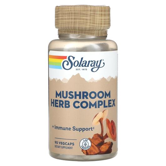 Основне фото товара Solaray, Mushroom Herb Complex, Гриби, 90 капсул