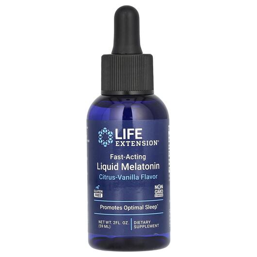 Основне фото товара Fast-Acting Liquid Melatonin Citrus-Vanilla Flavor, Мелатонін, 59