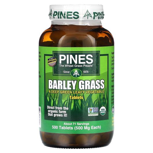 Основне фото товара Pines International, Barley Grass, Ячмінь, 500 таблеток