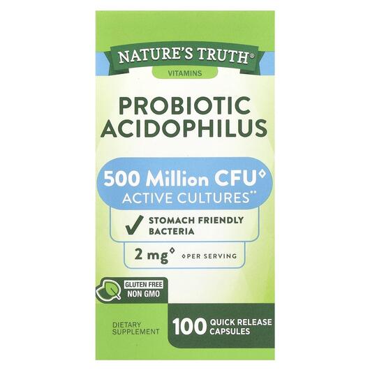 Основне фото товара Probiotic Acidophilus 2 mg, Лактобактерії Ацидофілус, 100 капсул
