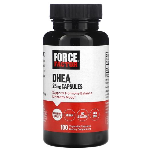 Основне фото товара Force Factor, DHEA 25 mg, Дегідроепіандростерон, 100 капсул