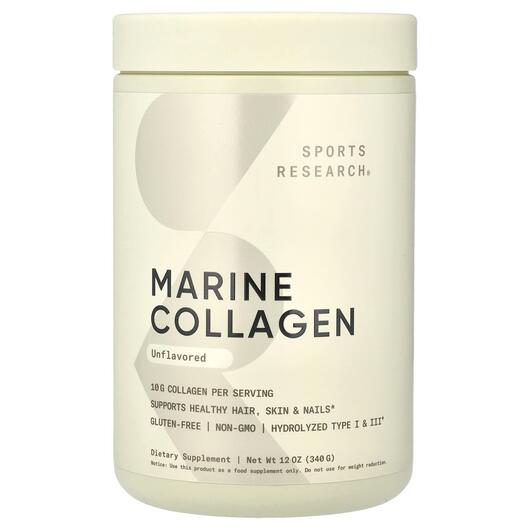 Основне фото товара Marine Collagen Unflavored, Морський колаген, 340 г