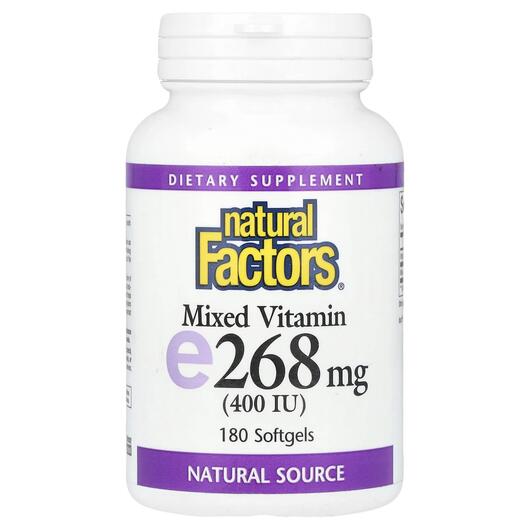 Основне фото товара Mixed Vitamin E 268 mg 400 IU, Вітамін E, 180 капсул