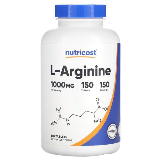 Основне фото товара Nutricost, L-Arginine 1000 mg, L-Аргінін, 150 таблеток