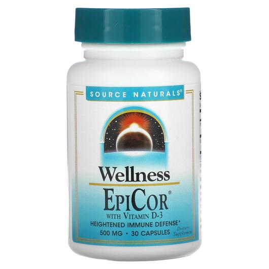 Основне фото товара Source Naturals, EpiCor with D-3, EpiCor з D-3 500 мг, 30 капсул