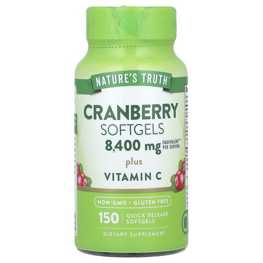 Основне фото товара Cranberry Softgels Plus Vitamin C, Журавлина, 150 капсул