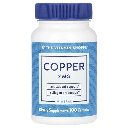 Основне фото товара TheVitaminShoppe, Copper 2 mg, Мідь, 100 капсул