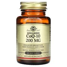 Megasorb CoQ-10 200 mg Коэнзим CoQ10 Solgar