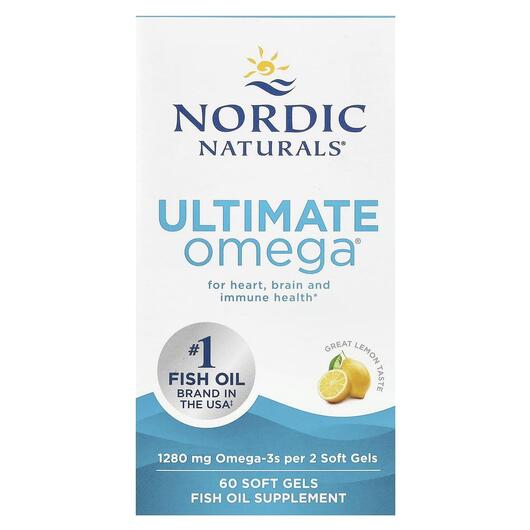 Основне фото товара Nordic Naturals, Ultimate Omega 1280 mg, Омега 3, 60 капсул