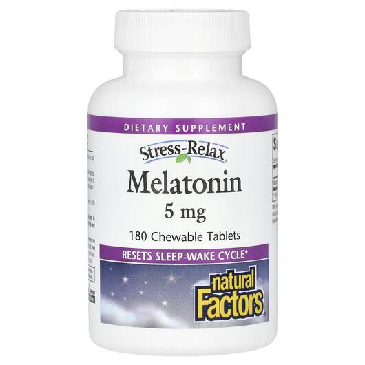 Основне фото товара Natural Factors, Melatonin 5 mg, Мелатонін, 180 таблеток