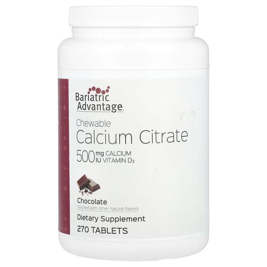 Основне фото товара Chewable Calcium Citrate Chocolate, Цитрат Кальцію, 270 таблеток