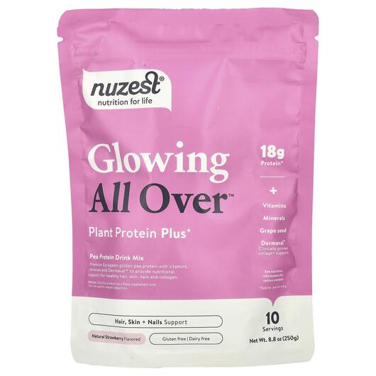 Основне фото товара Glowing All Over Plant Protein Plus+ Natural Strawberry, Протеїн,