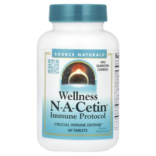 Основне фото товара Source Naturals, Wellness N-A-Cetin, N-ацетилцистеїн, 60 таблеток